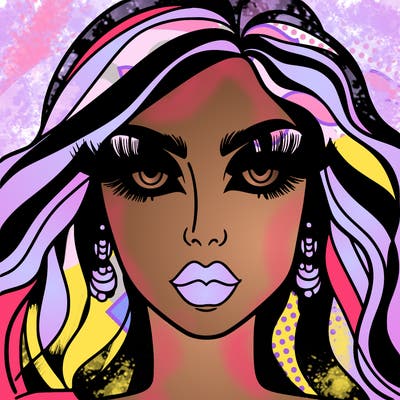 woman with extravagant makeup