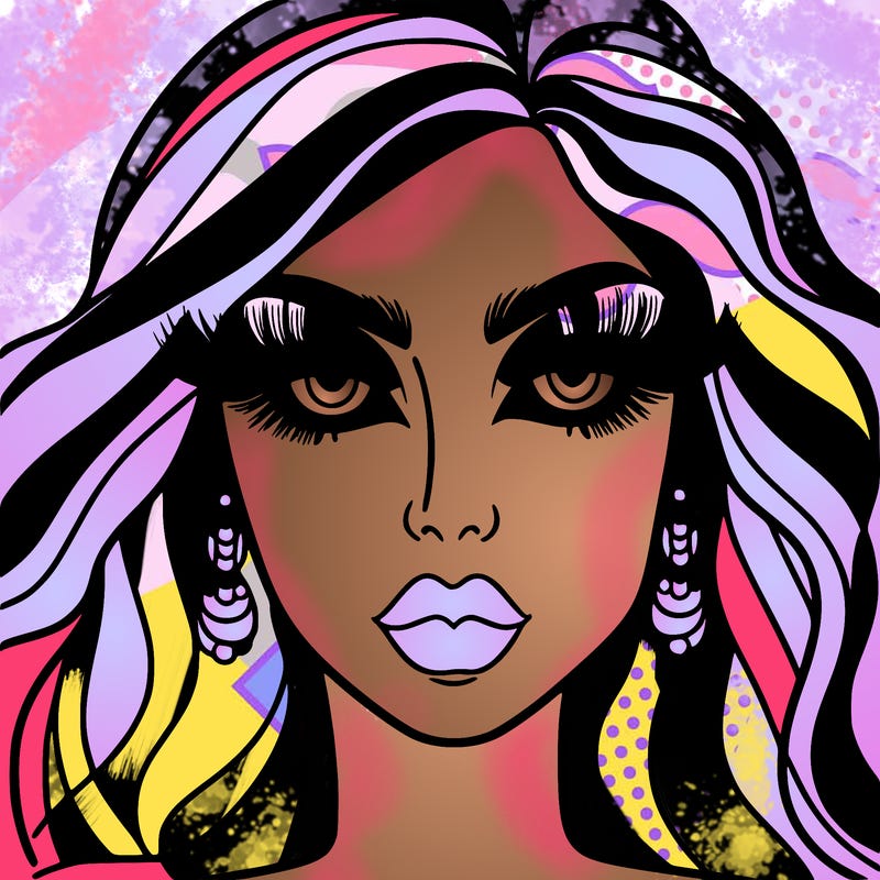 woman with extravagant makeup