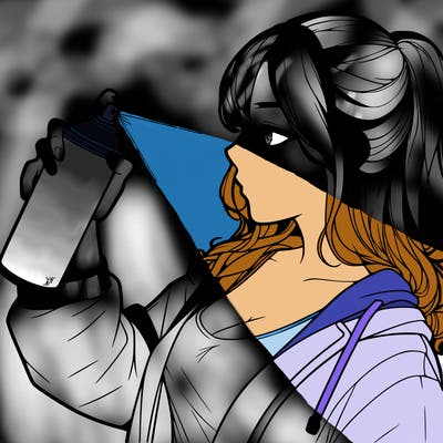 a realistic girl spray, painting