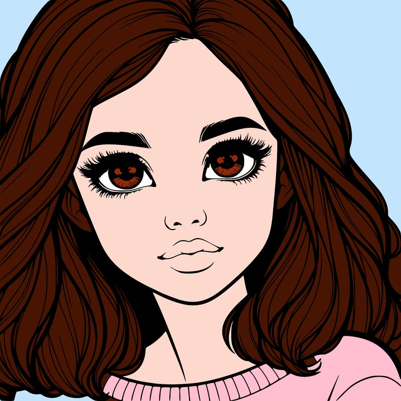 realistic girl whith cute eyes