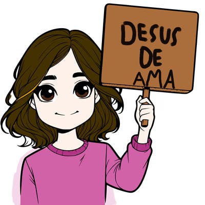 realistic girl holding up a sign