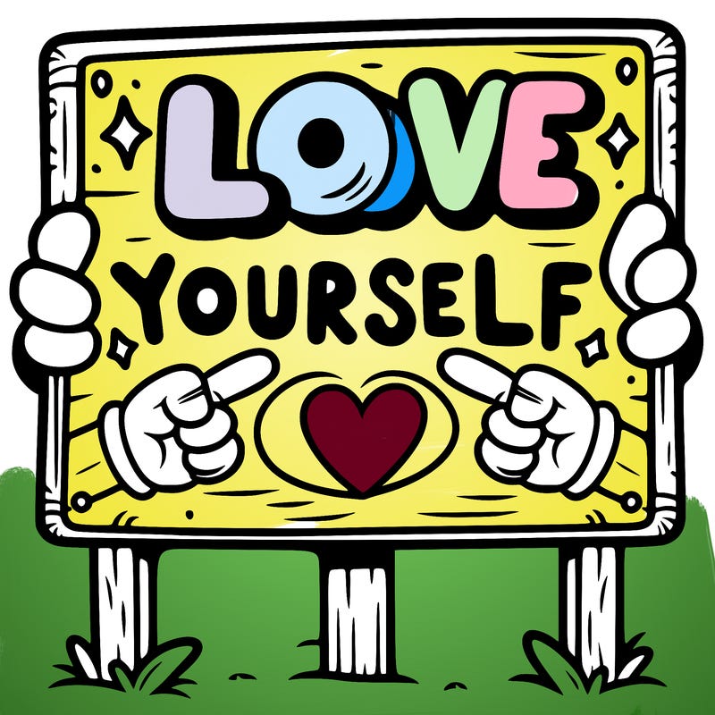 a sign where it is written: love yourself