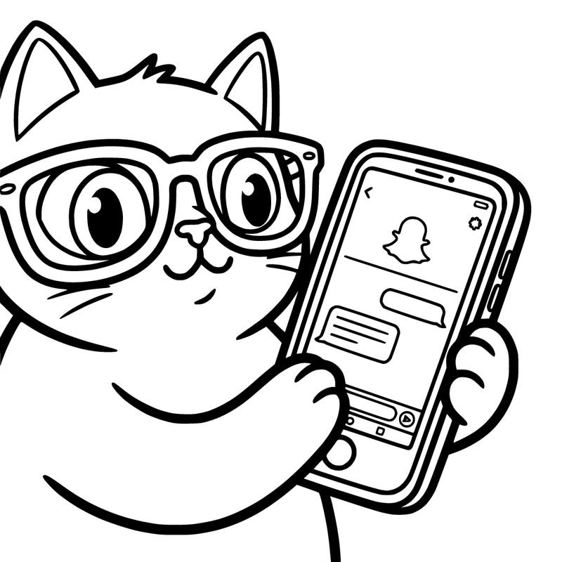 a cat that’s on the phone looking at snapchat