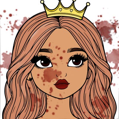 a realistic girl with a crown on