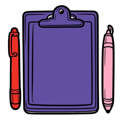 blank clip board with pen