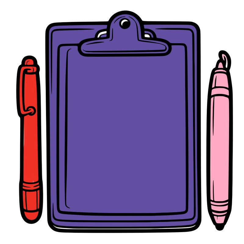 blank clip board with pen