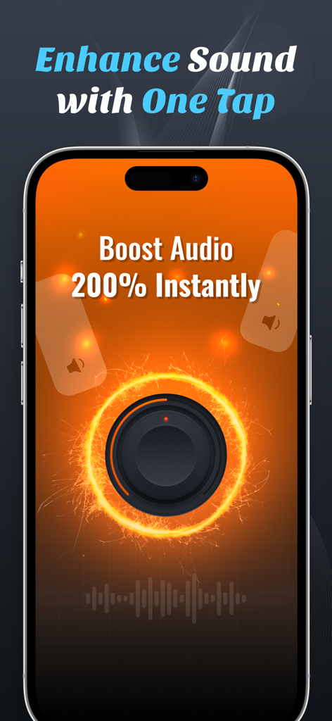 Ai Volume booster - Ai Volume booster app interface for enhancing sound with one tap