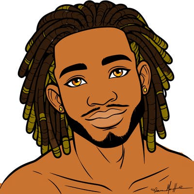 beautiful african american man with dreads