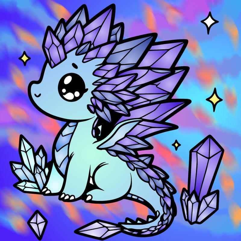 little cute crystal dragon