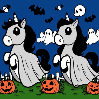 ghostly horses on halloween