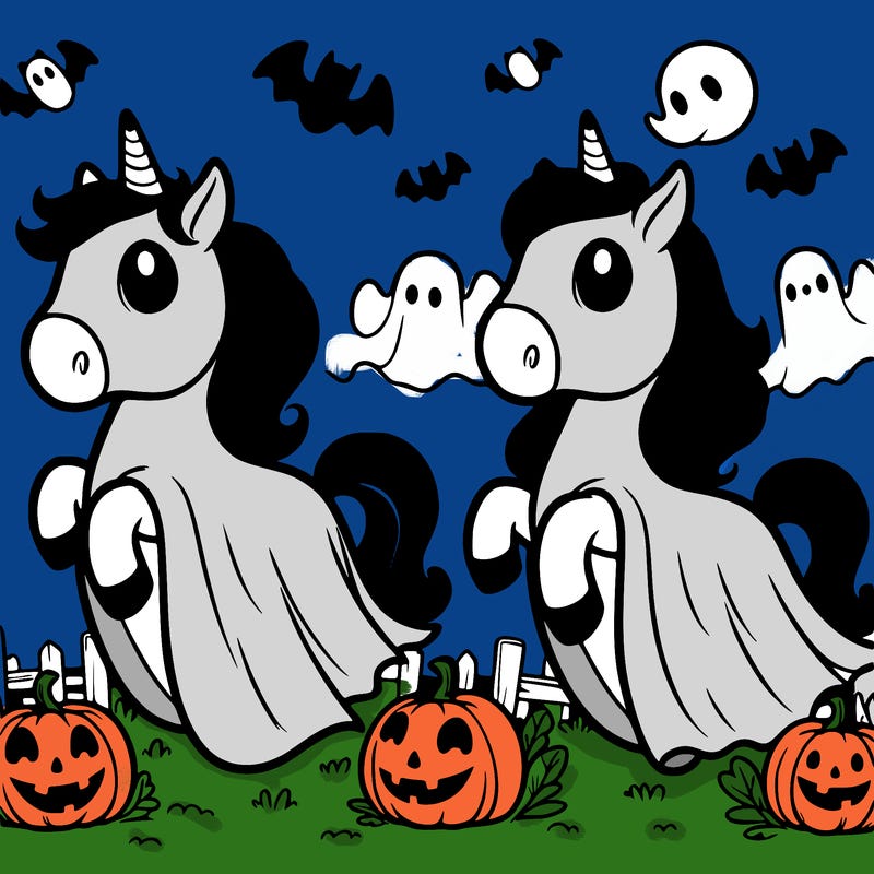 ghostly horses on halloween