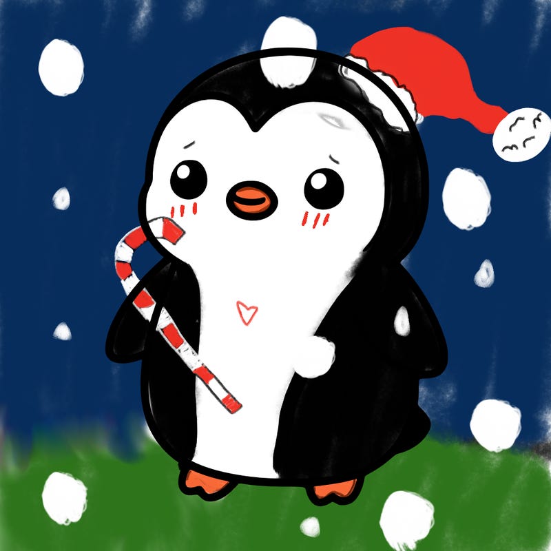 cute white penguin no background