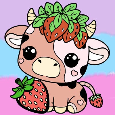 cute strawberry cow