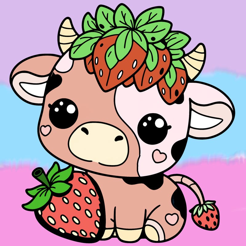 cute strawberry cow