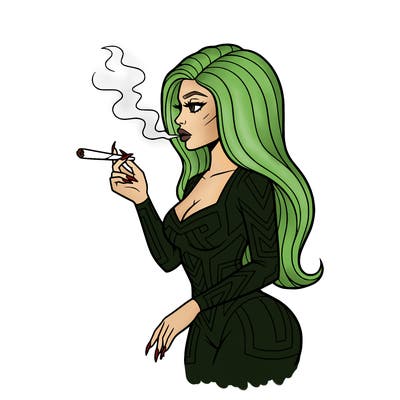 baddie as kylie jenner smoking a blunt with long eyelashes