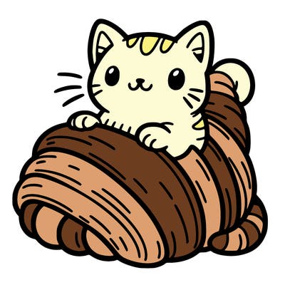 cat in croissant