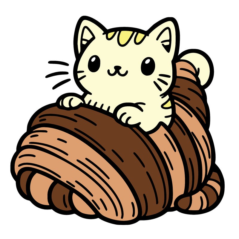 cat in croissant