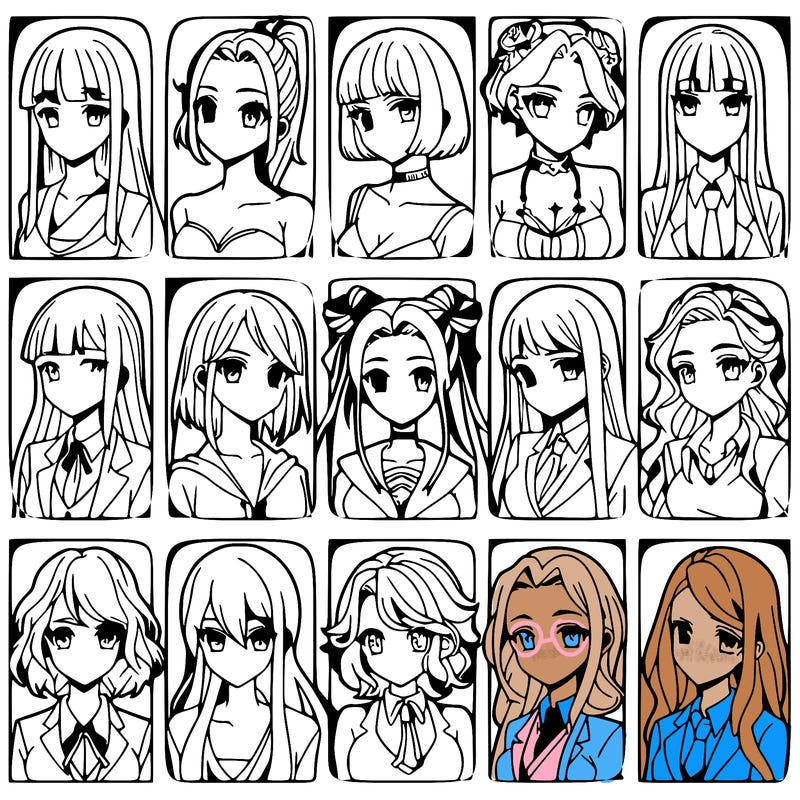 girls that look diffrent anime