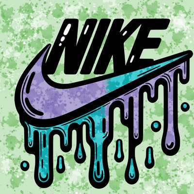dripping nike logo