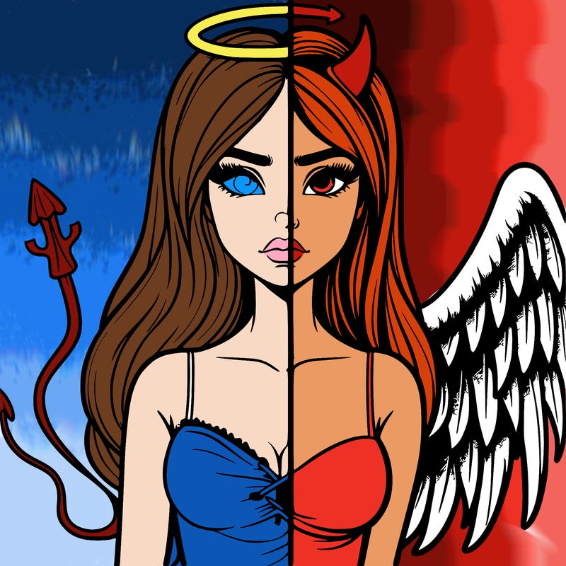 devil vs angel realistic girl