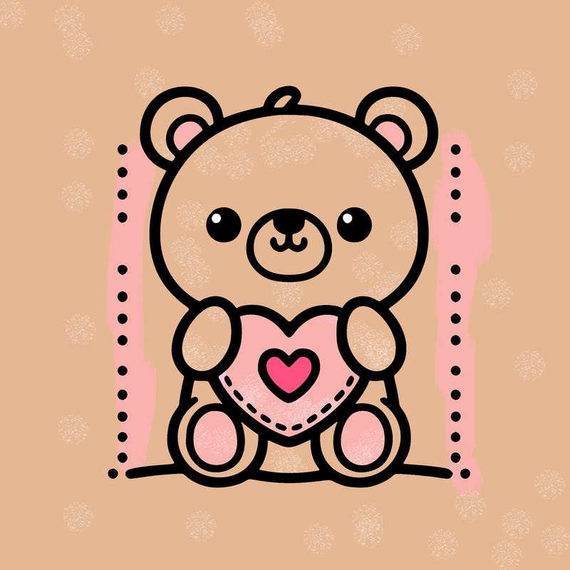 cute bear with heart