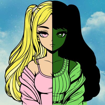 realistic girl split