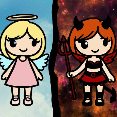 angel versus devil girl