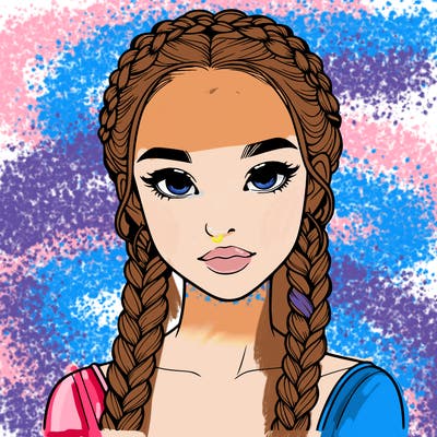 realistic girl with braids