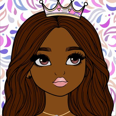 a realistic girl with a crown on