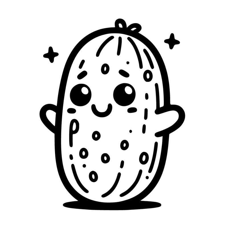 a cute pickle smiling