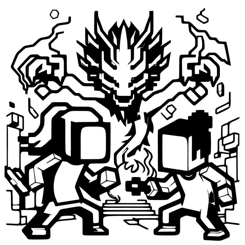 steve fighting witherstorm and hiro brian minecraft