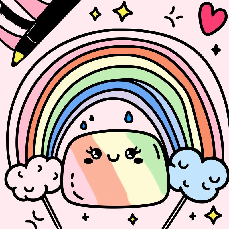 rainbow marshmallow pastel