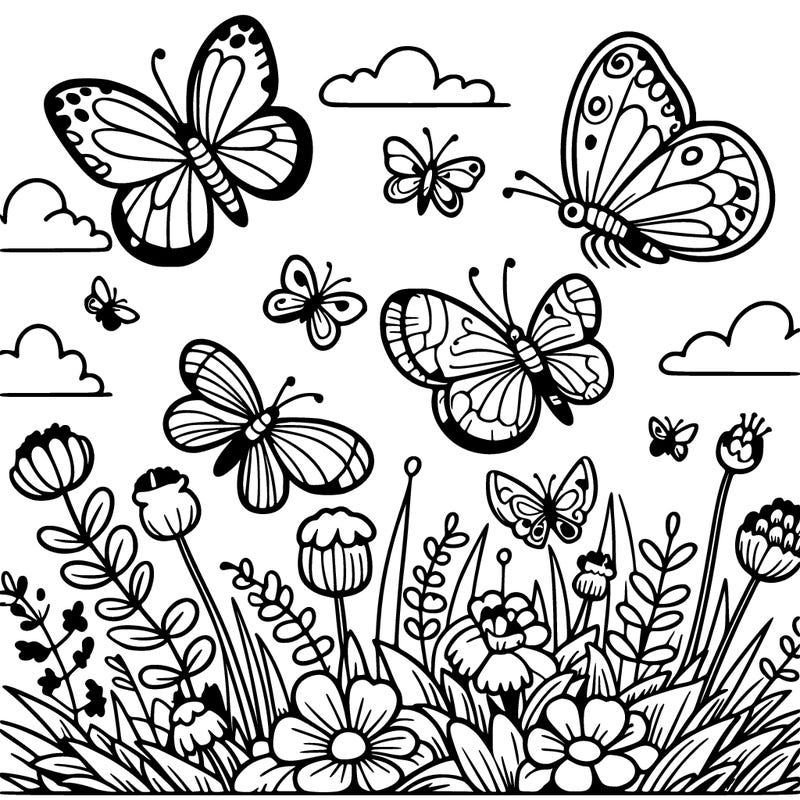 wild butterflies in the meadow