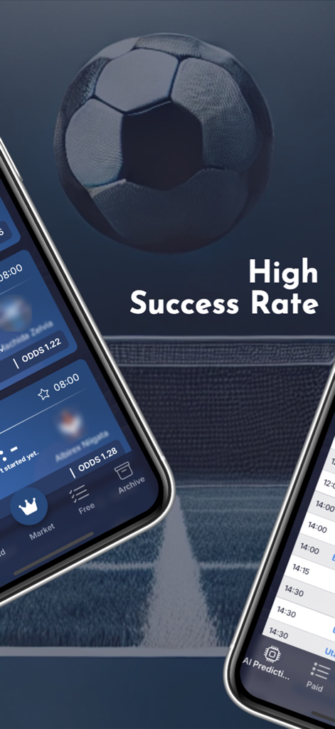 Go Betting Tips & Predictions - Go Betting Tips app interface showing soccer match predictions and high success rate