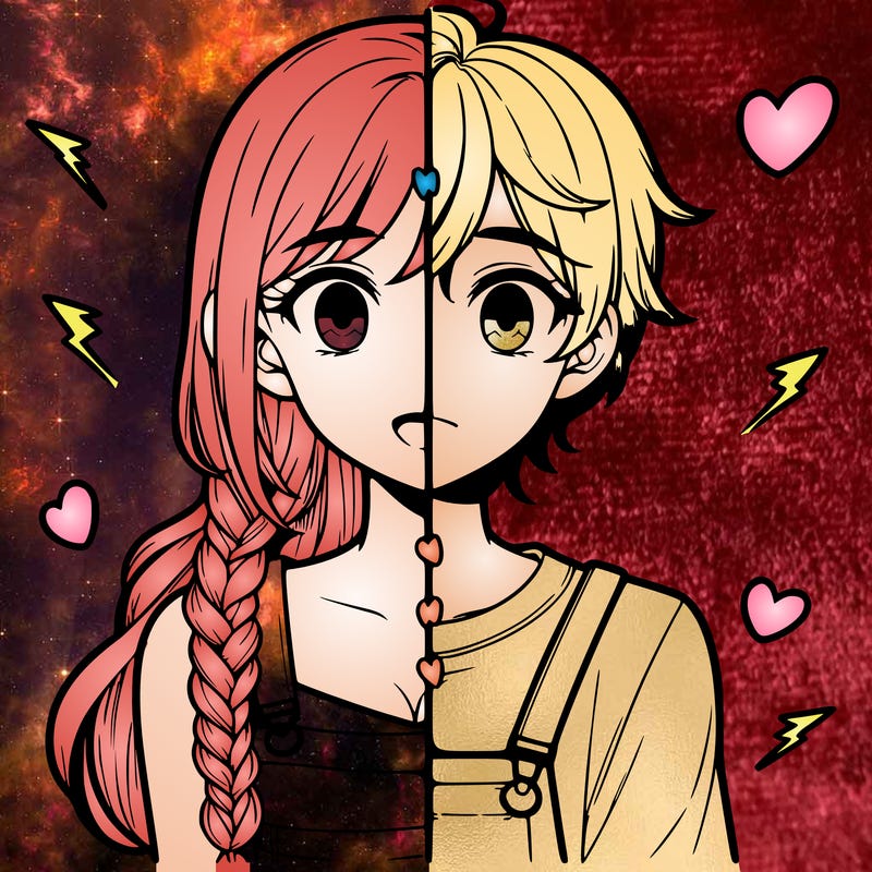 realistic girl boy split