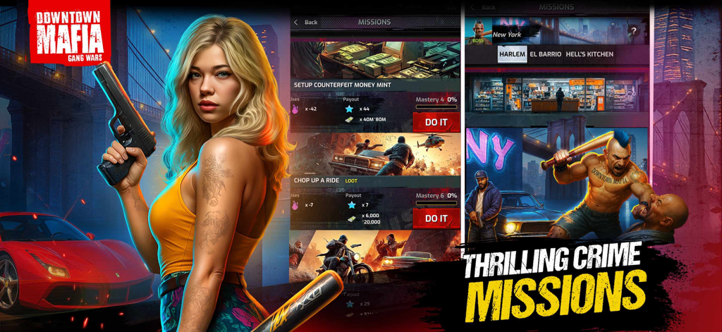 Downtown Mafia: Gang Wars RPG - Downtown Mafia Gang Wars RPG featuring crime missions and character artwork