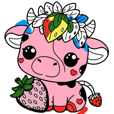 cute strawberry cow