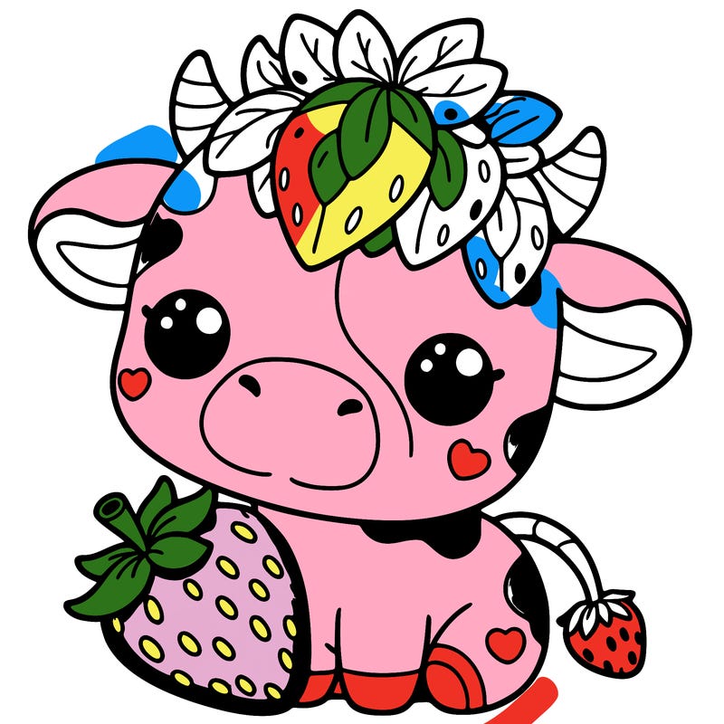 cute strawberry cow
