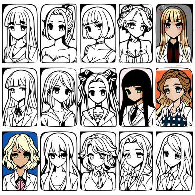 girls that look diffrent anime