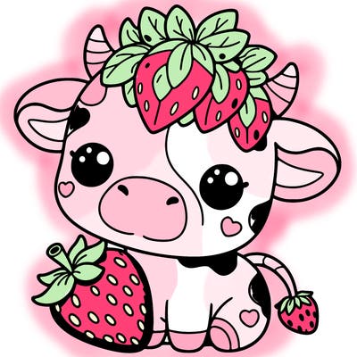 cute strawberry cow