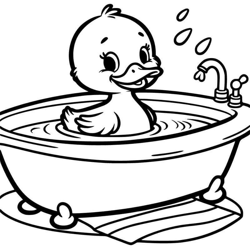 duck in a bathtub