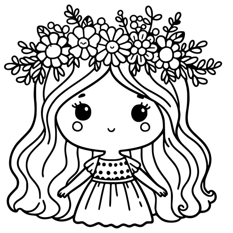 girl with flowers crown