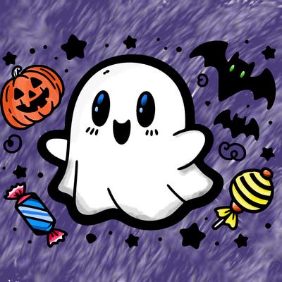 halloween cute little ghost