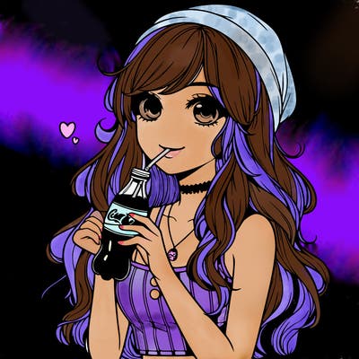 realistic girl drinking coke