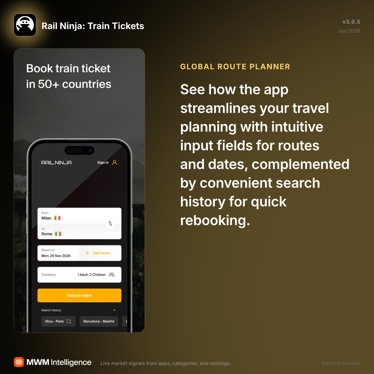 Rail Ninja: Train Tickets - Travel App | MWM
