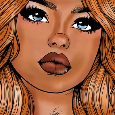 really realistic girl with lips