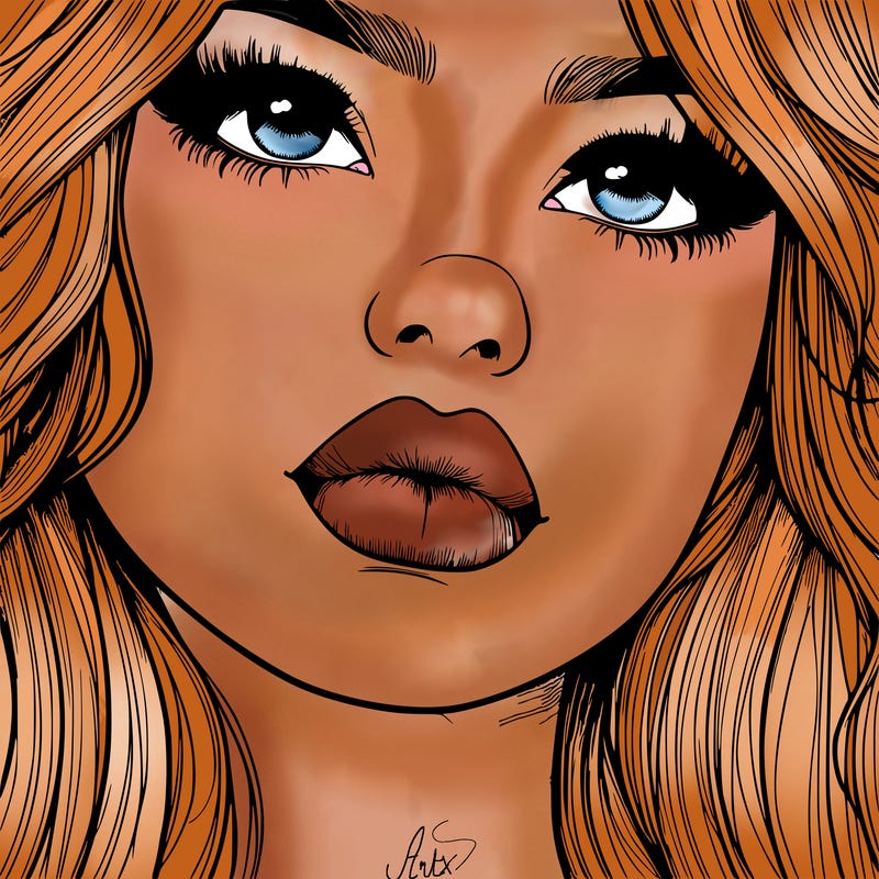 really realistic girl with lips