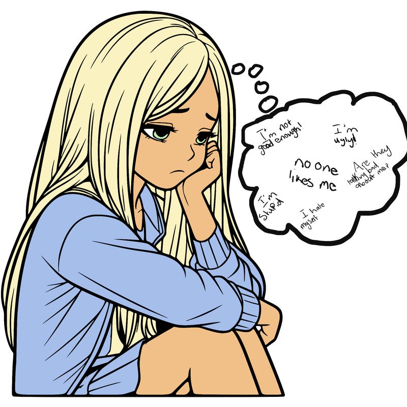 a realistic girl with depression