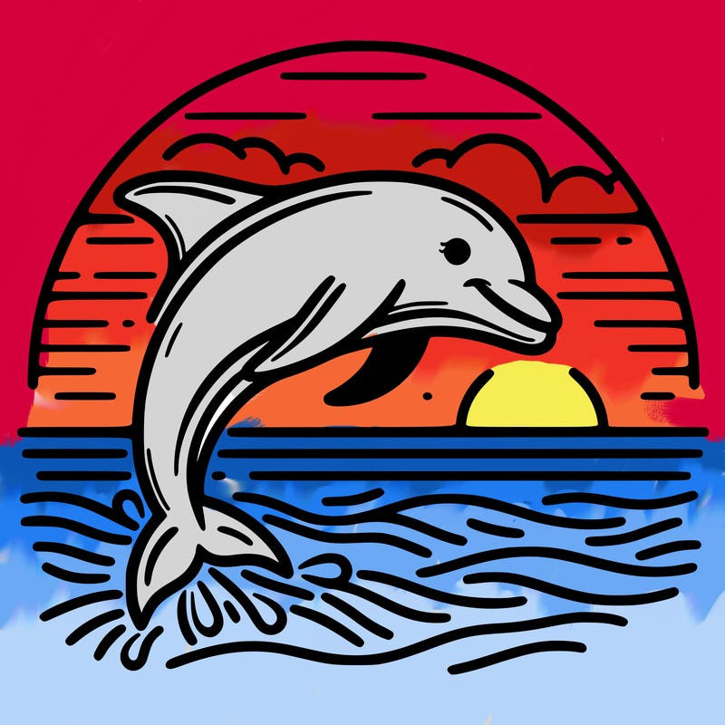 dolphin in a sunset