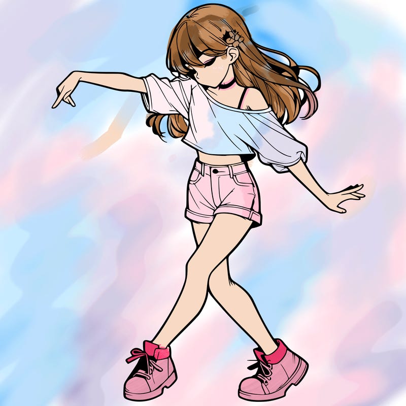 realistic girl danceing